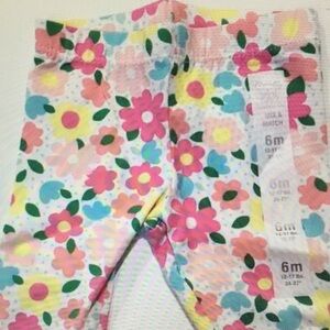 Colorful Floral Baby Leggings - Multi Pink Yellow Blue